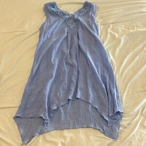 Spense Longline Crochet Sleeveless Blouse – Periwinkle, Size S